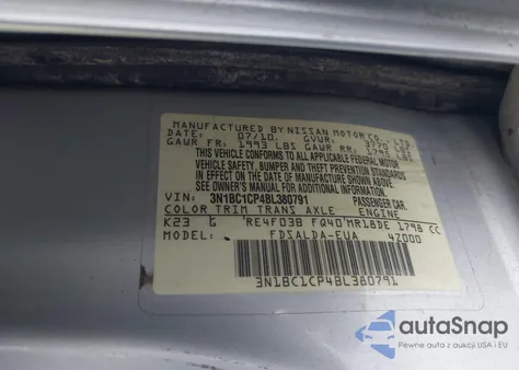 2011 Nissan Versa 1.8S from USA, damaged, VIN 3N1BC1CP4BL380791